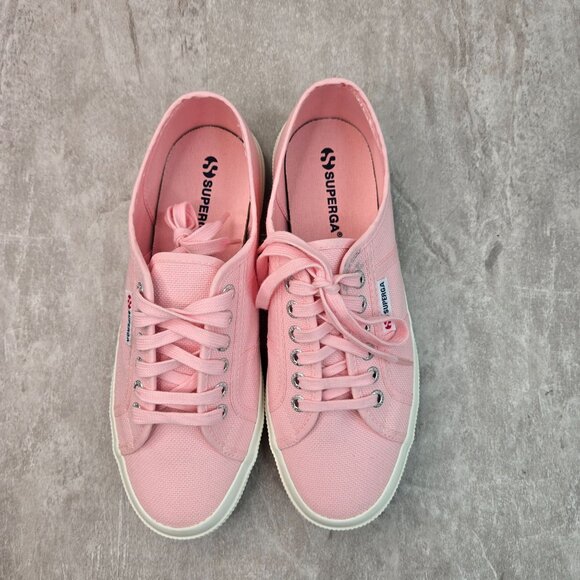 Superga Sneakers 9 Pink Canvas Streetwear Low Top Casual Normcore Lace Up Shoes - Picture 2 of 12